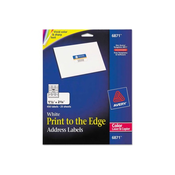 Avery Avery® Address Labels for Color Laser & Copier, 11/4 x 23/8